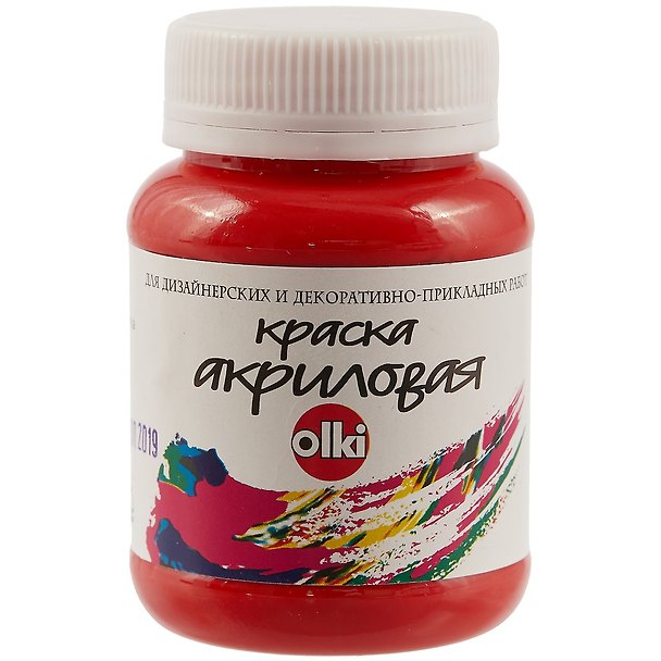 Акриловая краска красная 100 мл, Olki 252094 — 1