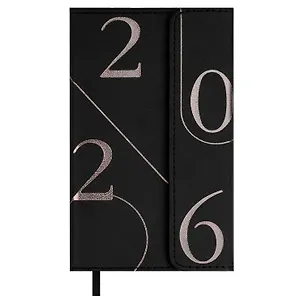 Еженедельник датированный 2026 год, 64 листа, 95х155 мм "Кассандра", черный 3116580