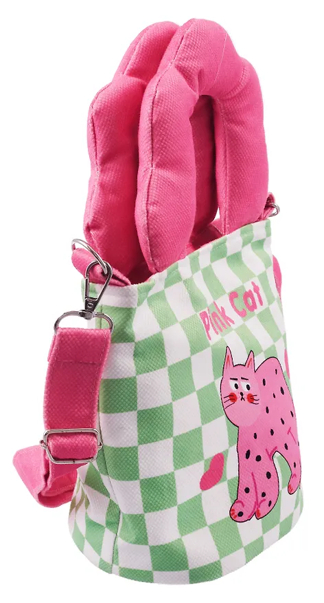 Сумка с волнистой ручкой Pink Cat (текстиль) (20х16) (12-Lanxi-A12) 3127827 — 4