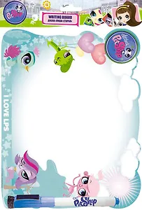 Доска Пиши-стирай 21*27*2,5см Littlest Pet Shop на магнитах+маркер с магнитом