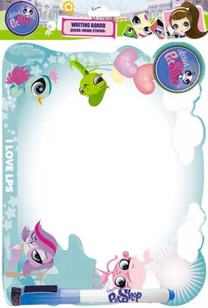 Доска Пиши-стирай 21*27*2,5см Littlest Pet Shop на магнитах+маркер с магнитом — 325760 — 1