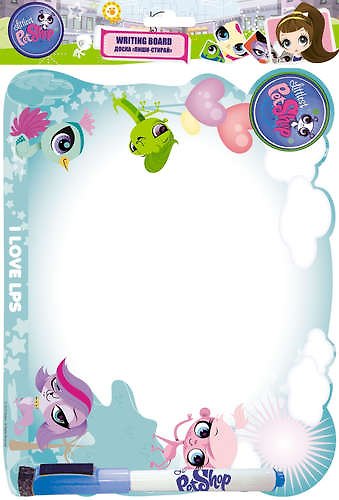 Доска Пиши-стирай, 21 х 27 х 2,5 см, на магнитах, маркер с магнитом, Littlest Pet Shop 325760 — 1