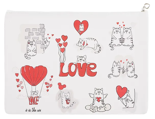 Папка для тетрадей А4 "Cute fat cats" молния сверху, PU, ассорти, Yoi 3039435 — 5
