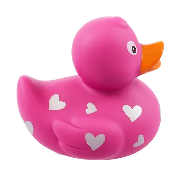 Игрушка для ванной, уточка резиновая FUNNY DUCKS "Розовая c сердечками уточка" (1938) 3122547 — 5