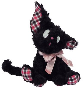 Мягкая игрушка Котик с бантом (Корниш рекс) (черный) (35см) (12-202602-MSHN9_1)