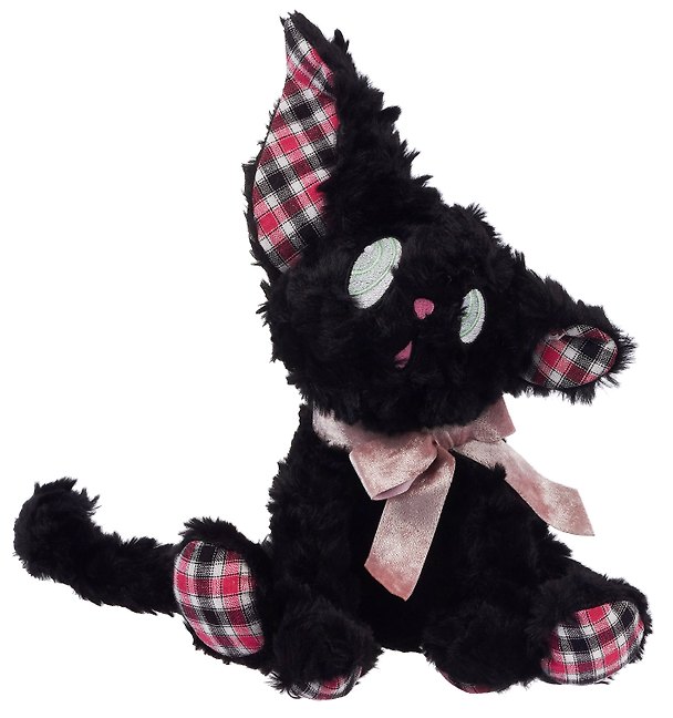 Мягкая игрушка Котик с бантом (Корниш рекс) (черный) (35см) (12-202602-MSHN9_1) 3156899 — 1