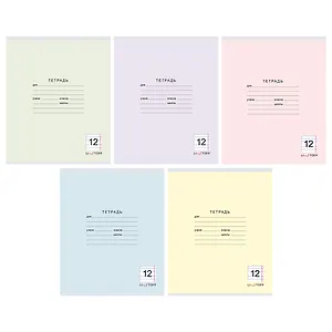Тетрадь в узкую линейку Listoff, "Классическая серия", 12 листов, в ассортименте