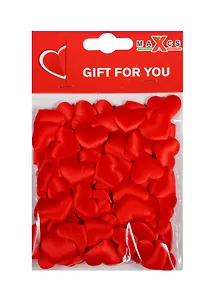Сердечки маленькие, 2 см, 100 шт, в пакете  мягким хедером, красные (11-00094-24)