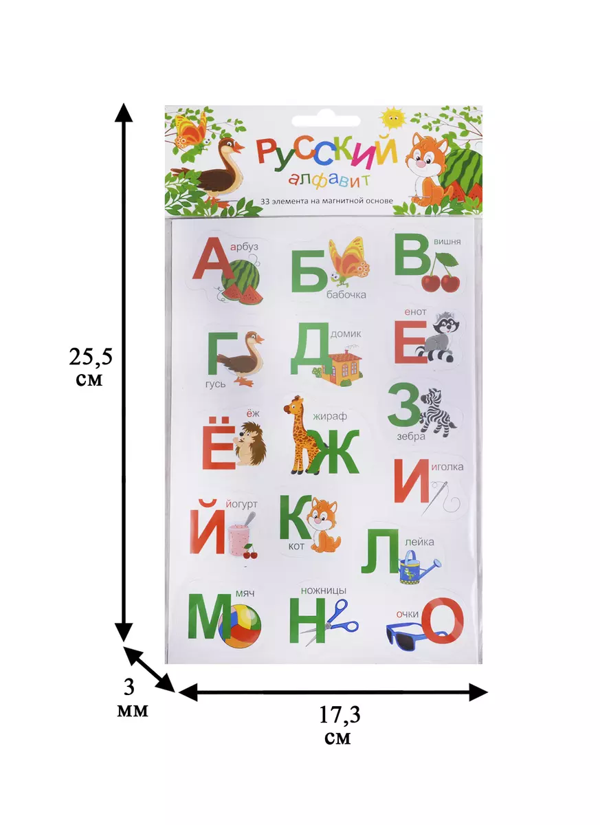 Азбука на магнитной основе, русский алфавит 2 листа (2652704) купить по  низкой цене в интернет-магазине «Читай-город»