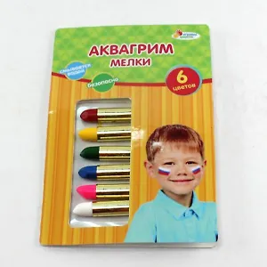 Аквагрим Мелки (AG6M04) (169075) (6 цв.) (Играем вместе) (упаковка)
