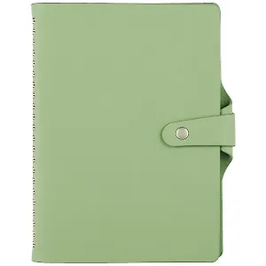 Ежедневник недат. А5 96л "Clear" зеленый, иск.кожа, мягк.переплет, на резинке, ляссе