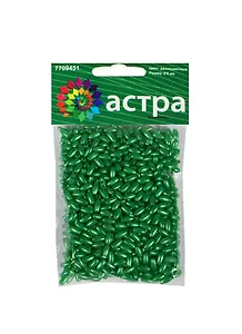 Бусины пластиковые (G32) (7708436) (3х6мм) (25гр.) (зеленые) (упаковка)