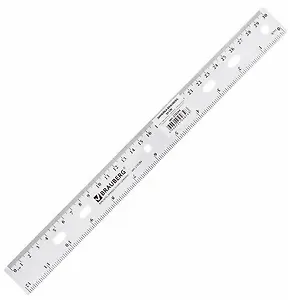 Линейка 30см "Сrystal" пластик, прозрачная, BRAUBERG