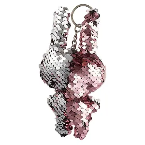 Брелок с пайетками Зайчик (текстиль)