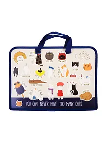 Папка для тетрадей А4 Cats life 34*24,5*3см пластик, молния, текст.ручки, расширение