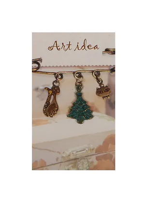 Кулон зелено-бронзовый Елочка (QA-2803) (2,5см) 2489698