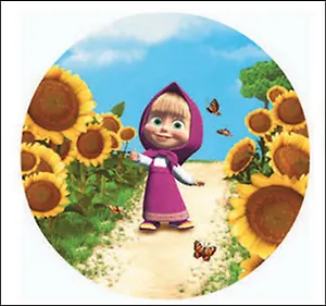 Тарелка бумажная "Маша и подсолнухи" 10 шт (d 230 мм) (0506.048) (Арт И Дизайн)