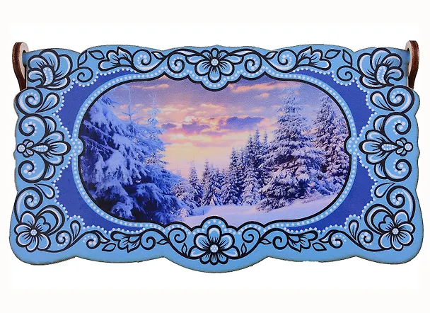 Шкатулка новогодняя Зимний лес (дерево) (17х10) 2949352 — 3
