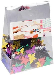 Пайетки в пластиковой упаковке с наклейкой, бабочки яркий микс (11-24140-J11)