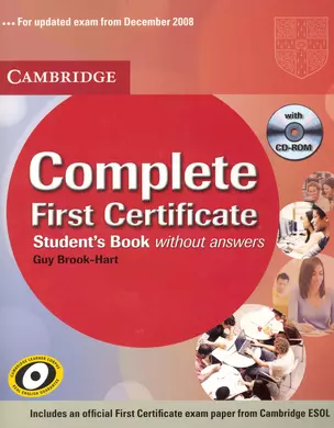 Complete First Certificate Student's Book without answers / (+CD) (3 изд) (мягк). Brook-Hart G. (Британия) — 2233481 — 1