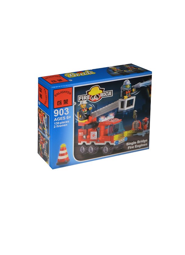 Конструктор пласт. Пожарная машина с 2-мя фигурками (BRICK903) (174419) (129дет.) (6+) (коробка) (в кор. 70шт) 2455717 — 1