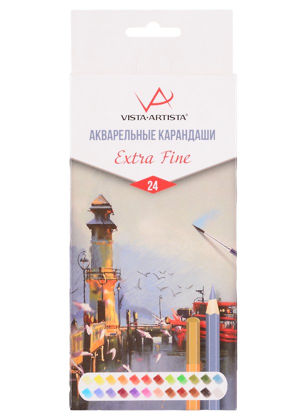 Карандаши акварельные "VISTA-ARTISTA" 24цв Extra Fine, к/к , ВКФ 260770 — 1