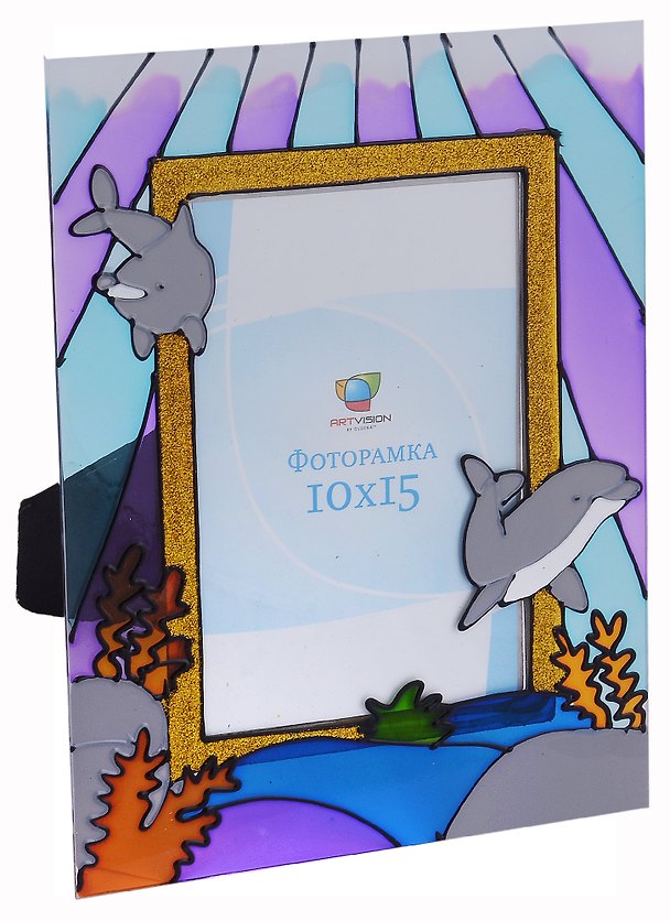 Фоторамка, Oldena,10*15 (18*23) "Дельфины" витраж/стекло в асс. 303833 — 1