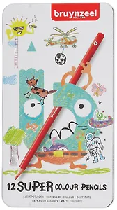 Карандаши цветные 12цв "Kids Super Colour" металл.кор., Bruynzeel