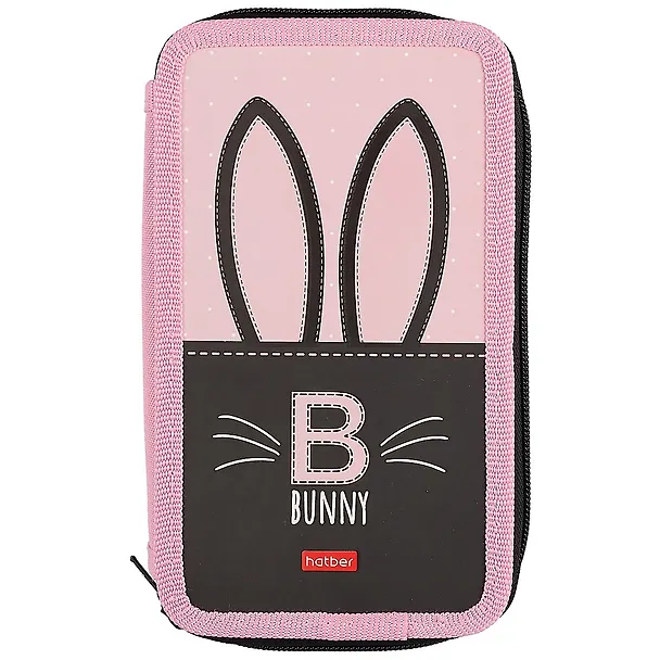Пенал школьный 2отд. "Bunny" 19*11см, лам.картон, молния, выб УФ лак 258317 — 3