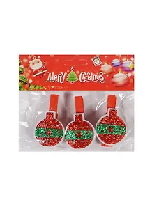 Новогодний Набор из 3-х прищепок Елочные шары крас.-зелен. в пак. с хедер. (11069709) (12х10см