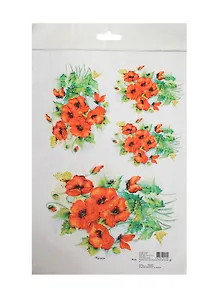 Рисовая карта для декупажа Маки №1 (АМ400046) (21х29см) (упаковка)