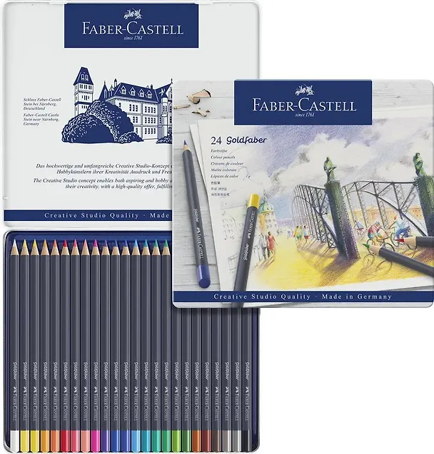 Карандаши цветные 24цв Goldfaber, метал.кор, Faber-Castell 245927 — 3