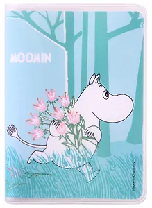 Записная книжка А7 80л кл. MOOMIN "Муми-тролль с букетом" в ПВХ-обложке, тонир.внутр.блок