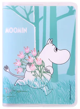 Записная книжка А7 80л кл. MOOMIN "Муми-тролль с букетом" в ПВХ-обложке, тонир.внутр.блок 2956376