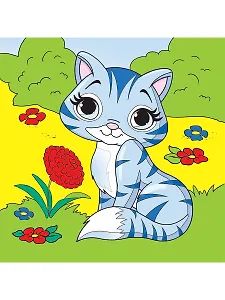 Набор для творчества Рыжий кот Холст с красками 15*15см Котенок Х-9816