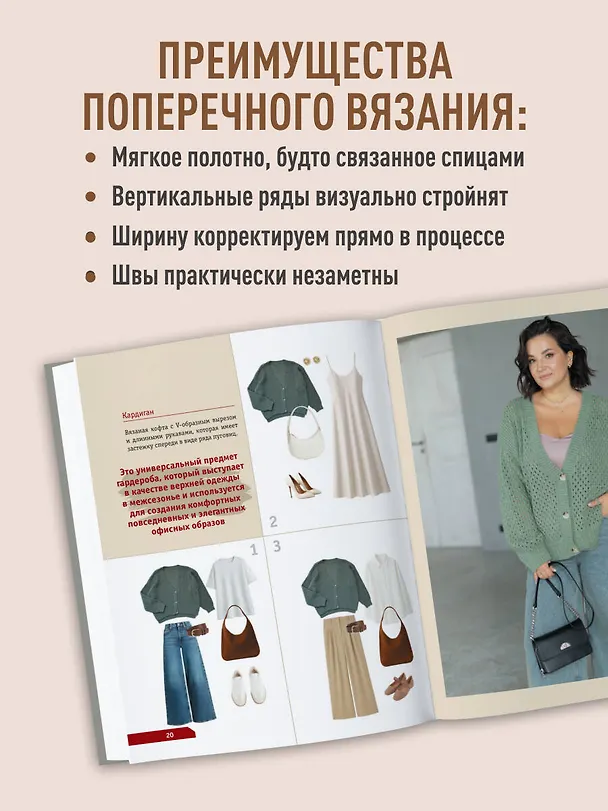 Книга ПОПЕРЕЧНОЕ ВЯЗАНИЕ. Полный гардероб в стиле ОВЕРСАЙЗ. Интерактивное руководство по вязанию крючком (Екатерина Хмелидзе) — 9