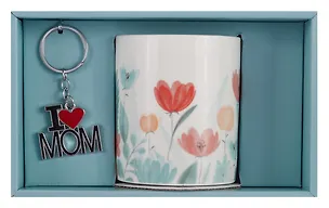 Подарочный набор Кружка и брелок-I love Mom Цветы (коробка) (керамика) (12-topsun-202409-06) 3064959