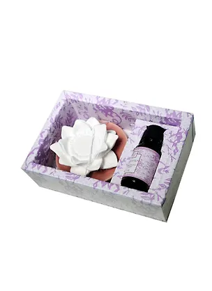 Набор подарочный лаванда (аромамасло 10 мл, керамическая тарелочка, гипс) (615110) 2402059