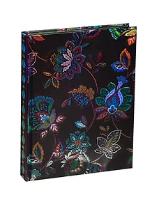 Ежедневник недат. А5 80л "ЦВЕТЫ НА ЧЕРНОМ" 7БЦ, гологр.тисн, конгрев, цв.срез, ляссе, Феникс