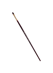 Кисть художественная Вернисаж, синтетика бордовая, плоская, длинная ручка №6, Гамма