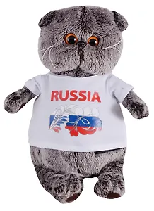 Мягкая игрушка Басик в футболке с принтом Россия (25 см) (Ks25-099)
