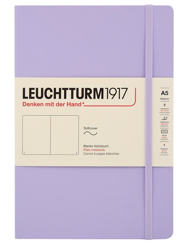 Книга для записей A5 61л нелин. "Smooth Colours" мягк.обложка, цвет сиренеый, Leuchtturm1917 3183952 — 1