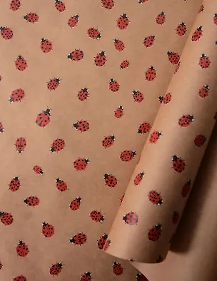 Бумага упаковочная 70*100см "Божьи коровки" крафт, инд.уп. 3140000