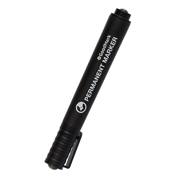 Маркер перманентный чёрный 5 мм, скошенный, GoodMark 238542 — 1