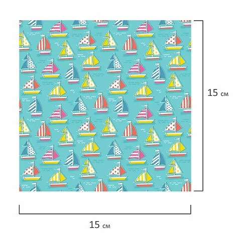 Цветная WASHI-бумага для декора ЛЕТО, 15х15см, самоклеящаяся, 12 листов, 6 дизайнов, ОСТРОВ СОКРОВИЩ, 661720 2804202 — 4