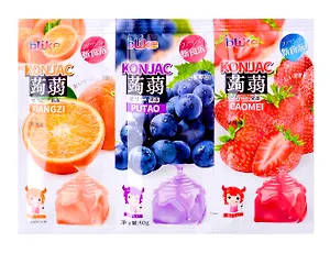 Желе BLIKE Конняку Ассорти (апельсин, клубника, виноград), 60г