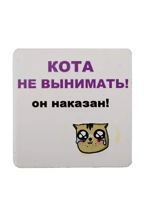 Сувенир МАГНИТИК Магнит 6,5*6,5см "Приколы": "Кота не вынимать..." 2361596