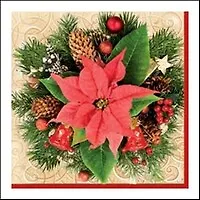 Салфетки Daisy "НГ Цветок" 33*33*3сл. 20шт SDGW002601