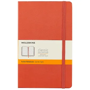 Книга для записей Moleskin Classic Large, твёрдая обложка, оранжевая, 120 листов, А5