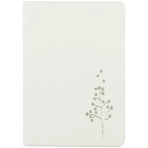 Ежедневник недат. 2022г. А6 96л "Sprig" белый, иск.кожа, интегр.переплет, тисн.фольгой, ляссе 260399